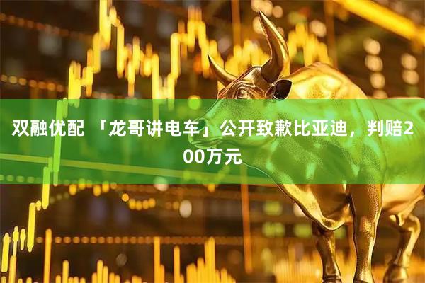 双融优配 「龙哥讲电车」公开致歉比亚迪，判赔200万元