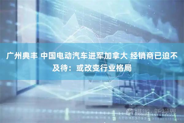 广州典丰 中国电动汽车进军加拿大 经销商已迫不及待：或改变行业格局